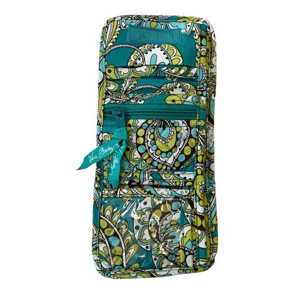 Vera Bradley Quilted Tri-Fold Wallet – Blue/Green Paisley Floral Print *Java Blu - Picture 3 of 4